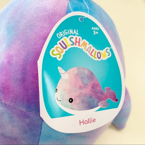 Squishmallows Hallie Narwhal KellyToy Official Squishy Kids Unisex Collectibles - Picture 4 of 10